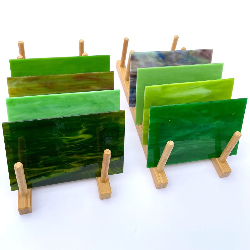 LITMIND 8 Sheets Vibrant Green Stained Glass Sheets Variety Pack, 4 x 6 Inch Cathedral Art Glass, Mosaic Supplies for Crafts and DIY Projects - Image 2